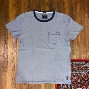 Navy micro stripe short sleeve tee